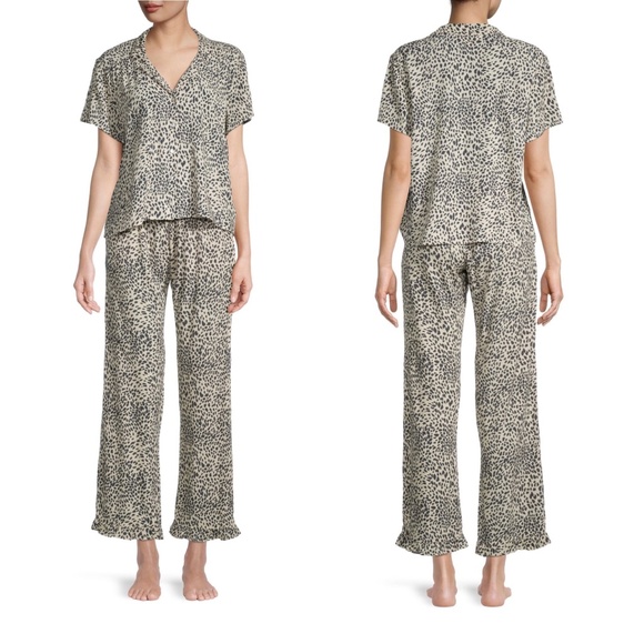 Salt Water Luxe Women’s Size Medium Cheetah Animal Print Rayon Pajama Set New - Picture 10 of 10